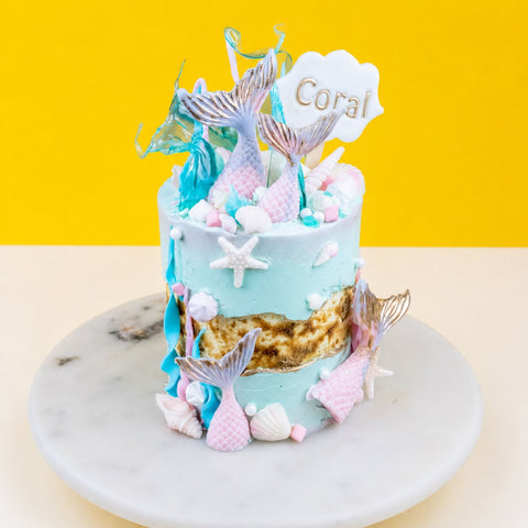 Swimming with Mermaids Cake 4" - Designer Cakes - The Buttercake Factory - - Eat Cake Today - Birthday Cake Delivery - KL/PJ/Malaysia