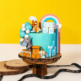 Teddy Bear Boy Theme Cake 6 inch - Vegan Cakes - Junandus - - Eat Cake Today - Birthday Cake Delivery - KL/PJ/Malaysia