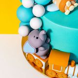 Teddy Bear Boy Theme Cake 6 inch - Vegan Cakes - Junandus - - Eat Cake Today - Birthday Cake Delivery - KL/PJ/Malaysia