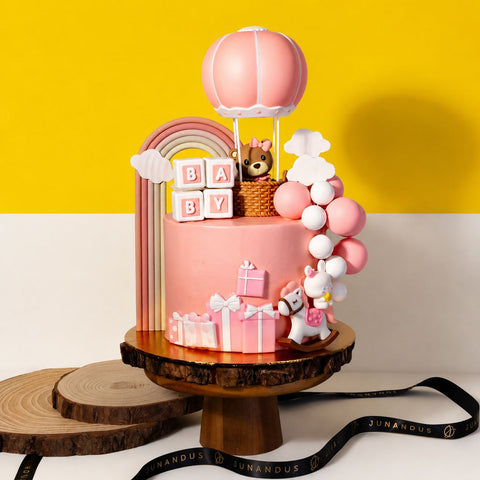 Teddy Bear Girl Theme Cake 6 inch - Vegan Cakes - Junandus - - Eat Cake Today - Birthday Cake Delivery - KL/PJ/Malaysia