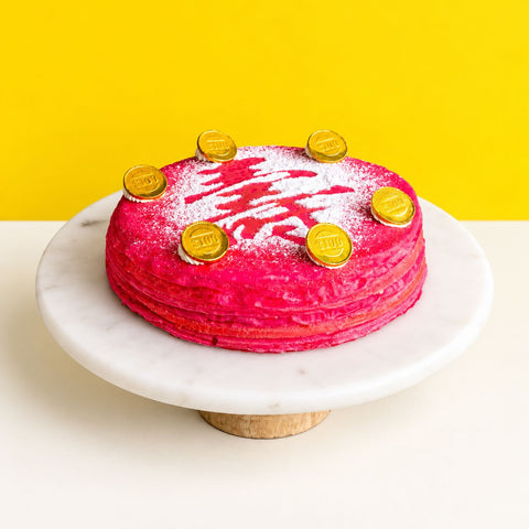 The Longevity Red Velvet Mille Crepe Cake 8" - Crepe Cakes - Cake Hub - - Eat Cake Today - Birthday Cake Delivery - KL/PJ/Malaysia