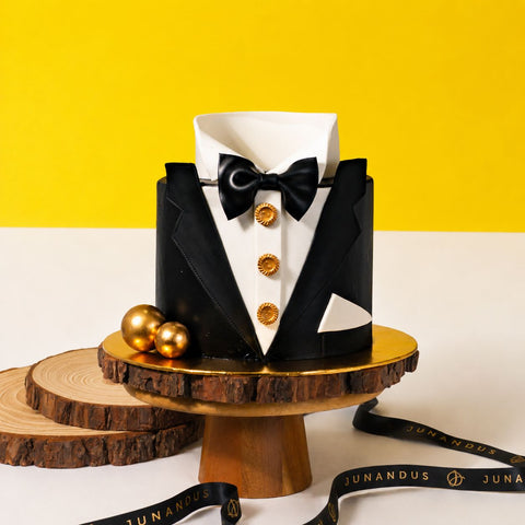 Tuxedo Theme Cake 6 inch - Vegan Cakes - Junandus - - Eat Cake Today - Birthday Cake Delivery - KL/PJ/Malaysia