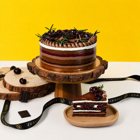 Valrhona® Black Forest Chocolate Chiffonge® - Vegan Cakes - Junandus - - Eat Cake Today - Birthday Cake Delivery - KL/PJ/Malaysia