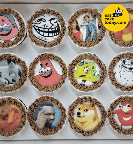 12 pieces of Meme Cupcakes (Customized) - Customized Cakes - Eat Cake Today - Cake Delivery from Malaysia's Best Bakers - - Eat Cake Today - Birthday Cake Delivery - KL/PJ/Malaysia