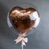 Add On Bubble Balloon Stick - Balloons - Happy Balloon Shop - Heart Bubble Balloon 16 inch - Eat Cake Today - Birthday Cake Delivery - KL/PJ/Malaysia