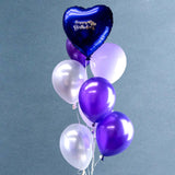 Add On Heart Balloon Bouquet - Balloons - Happy Balloon Shop - Purple Happy Birthday - Eat Cake Today - Birthday Cake Delivery - KL/PJ/Malaysia