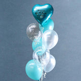 Add On Heart Balloon Bouquet - Balloons - Happy Balloon Shop - Turqoise Happy Birthday - Eat Cake Today - Birthday Cake Delivery - KL/PJ/Malaysia
