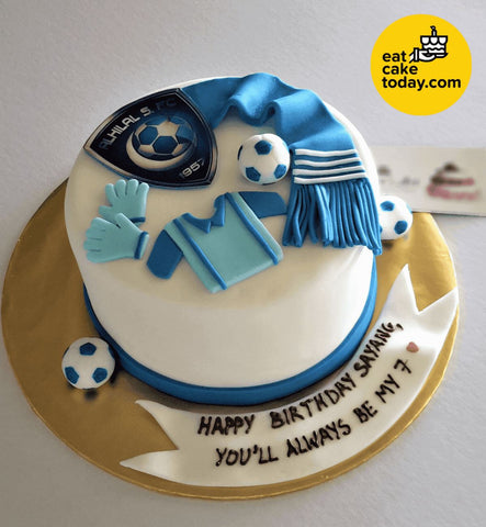 Al-Hilal Football Cake 6' (Customize ) - - Eat Cake Today - Cake Delivery from Malaysia's Best Bakers - - Eat Cake Today - Birthday Cake Delivery - KL/PJ/Malaysia