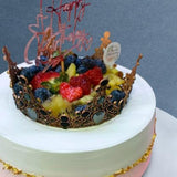 Black Crown Cake 8“ - Fruit Cakes - Revery Bakeshop - - Eat Cake Today - Birthday Cake Delivery - KL/PJ/Malaysia