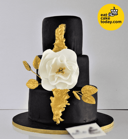 Black, White and Gold Wedding Cake (Customized) - Customized Cakes - Eat Cake Today - Cake Delivery from Malaysia's Best Bakers - - Eat Cake Today - Birthday Cake Delivery - KL/PJ/Malaysia