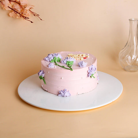 Carnation in Bloom Korean Cake 6" - Sponge Cakes - Jyu Pastry Art - - Eat Cake Today - Birthday Cake Delivery - KL/PJ/Malaysia