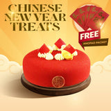 Chinese New Year Chocolate Yuzu Cake 7" Free Angpao Packet - Mousse Cakes - Lavish Patisserie - - Eat Cake Today - Birthday Cake Delivery - KL/PJ/Malaysia