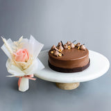 Chocolate Cake & Flower Bundle - Bundle Pack - Lavish Patisserie - Hazelnut Chocolate - Eat Cake Today - Birthday Cake Delivery - KL/PJ/Malaysia