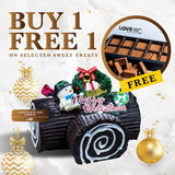 Christmas & New Year Special Buy 1 Free 1 - Mousse Cake - Lavish Patisserie - Chocolate Log Cake 6 inch free 1 Box of Love 18C Chocolate - Eat Cake Today - Birthday Cake Delivery - KL/PJ/Malaysia