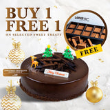 Christmas & New Year Special Buy 1 Free 1 - Mousse Cake - Lavish Patisserie - Christmas Chocolate Lemon Cake 8 inch free 1 Box of Love 18C Chocolate - Eat Cake Today - Birthday Cake Delivery - KL/PJ/Malaysia