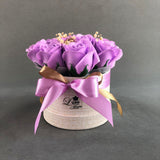 Classic Fragrance Rose Soap Flower Hat Box - Flower - Luxe Florist - Light Purple - Eat Cake Today - Birthday Cake Delivery - KL/PJ/Malaysia
