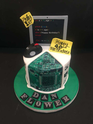 Computer Geek Cake 6 inch - Customized Cakes - B'Sweetbites - - Eat Cake Today - Birthday Cake Delivery - KL/PJ/Malaysia