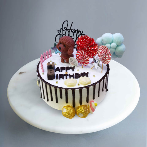 Cute Puppy Birthday Cake 8" - Sponge Cakes - Revery Bakeshop - - Eat Cake Today - Birthday Cake Delivery - KL/PJ/Malaysia