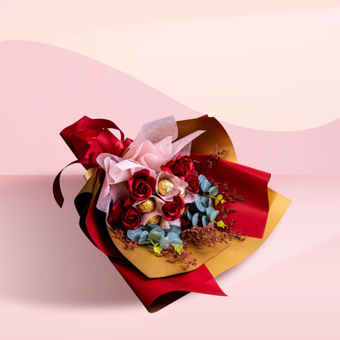 Ferrero Rocher Fragrance Rose Soap Flower Bouquet - Flowers - Luxe Florist - - Eat Cake Today - Birthday Cake Delivery - KL/PJ/Malaysia