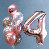 Helium Balloons Bouquet with Foil Number 40" - Balloons - Happy Balloon Shop - - Eat Cake Today - Birthday Cake Delivery - KL/PJ/Malaysia