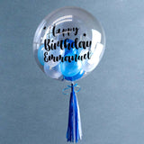 Helium Deco Bubble Balloon 24" - Balloons - Happy Balloon Shop - Blue - Eat Cake Today - Birthday Cake Delivery - KL/PJ/Malaysia