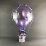 Hot Air Bubble Balloon Baby's Breath Flower Box - Balloons - Luxe Florist - Violet - Eat Cake Today - Birthday Cake Delivery - KL/PJ/Malaysia