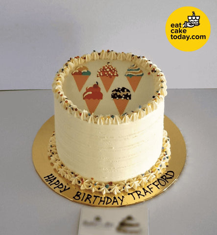 Ice Cream Edible Printing Cake 6' Round (Customized) - - Eat Cake Today - Cake Delivery from Malaysia's Best Bakers - - Eat Cake Today - Birthday Cake Delivery - KL/PJ/Malaysia