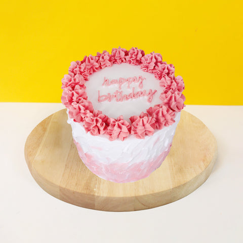 Korean Minimalist Pinky Flower Cake 6" - Buttercakes - Sweet Creations - - Eat Cake Today - Birthday Cake Delivery - KL/PJ/Malaysia