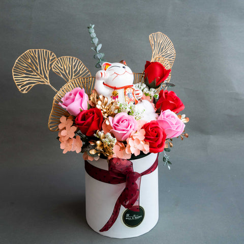 Lilian Congratulations Soap Flower Box - Balloons - Bull & Rabbit - - Eat Cake Today - Birthday Cake Delivery - KL/PJ/Malaysia