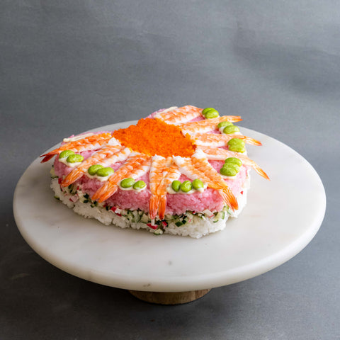 Love Shaped Ebi Ebikko Sushi Cake - Rice - Kyodai Sushi - - Eat Cake Today - Birthday Cake Delivery - KL/PJ/Malaysia