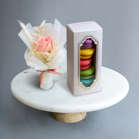 Macaron & Flower Bundle - Bundle Pack - Lavish Patisserie - 5 Pieces - Eat Cake Today - Birthday Cake Delivery - KL/PJ/Malaysia