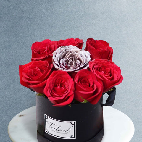 My Love One Roses Flower Box - Flowers - Tailored Floral & Balloon - - Eat Cake Today - Birthday Cake Delivery - KL/PJ/Malaysia