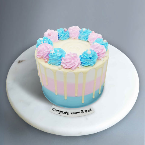 Ombre Baby Shower Cake 5" - Buttercakes - Sweet Sensation - - Eat Cake Today - Birthday Cake Delivery - KL/PJ/Malaysia