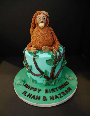 Orang Utan Cake 6 inch - Customized Cakes - B'Sweetbites - - Eat Cake Today - Birthday Cake Delivery - KL/PJ/Malaysia