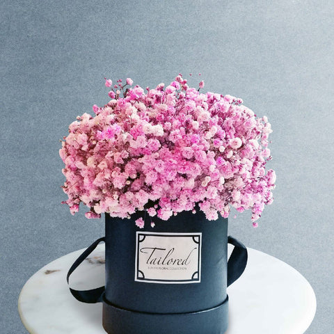 Petite Pink Baby Breath Flower Box - Flowers - Tailored Floral & Balloon - - Eat Cake Today - Birthday Cake Delivery - KL/PJ/Malaysia