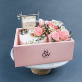 Pink Lady Cake & Flower Gift Set - Foam Cakes - Now Bakery - - Eat Cake Today - Birthday Cake Delivery - KL/PJ/Malaysia