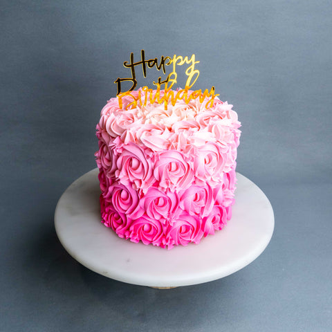 Pink Rosette Cake - Designer Cakes - Pandalicious Bakery - - Eat Cake Today - Birthday Cake Delivery - KL/PJ/Malaysia