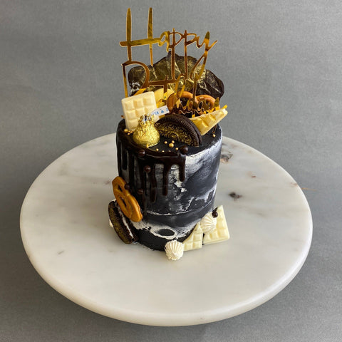 Kek Coklat Moist Premium Black Gold Cake 21st Birthday Cake