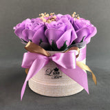 Premium Fragrance Rose Soap Flower Hat Box - Flower - Luxe Florist - Light Purple - Eat Cake Today - Birthday Cake Delivery - KL/PJ/Malaysia