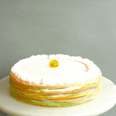 Rainbow Vanilla Mille Crepe Cake 8" - Crepe Cakes - Cake Hub - - Eat Cake Today - Birthday Cake Delivery - KL/PJ/Malaysia