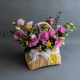Romantica Fresh Flower Basket - Flowers - Bull & Rabbit - - Eat Cake Today - Birthday Cake Delivery - KL/PJ/Malaysia