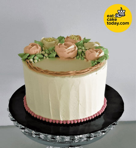 Round cake with flowers (Customized) - - Eat Cake Today - Cake Delivery from Malaysia's Best Bakers - - Eat Cake Today - Birthday Cake Delivery - KL/PJ/Malaysia