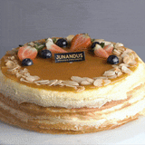 Salted Caramel Almond Mille Crepe 8" - Mille Crepe - Junandus - - Eat Cake Today - Birthday Cake Delivery - KL/PJ/Malaysia
