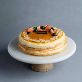 Salted Caramel Almond Mille Crepe 8" - Mille Crepe - Junandus - - Eat Cake Today - Birthday Cake Delivery - KL/PJ/Malaysia