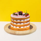 Strawberry Victoria Vegan Naked Cake 6" - Vegan Cakes - Junandus - - Eat Cake Today - Birthday Cake Delivery - KL/PJ/Malaysia
