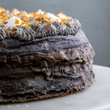 Toasty Black Sesame Mille Crepe Cake 8" - Crepe Cakes - Yippii Gift - - Eat Cake Today - Birthday Cake Delivery - KL/PJ/Malaysia