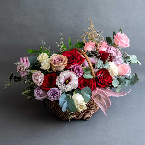 Wishful Fresh Flower Basket - Flowers - Tailored Floral & Balloon - - Eat Cake Today - Birthday Cake Delivery - KL/PJ/Malaysia